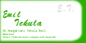 emil tekula business card